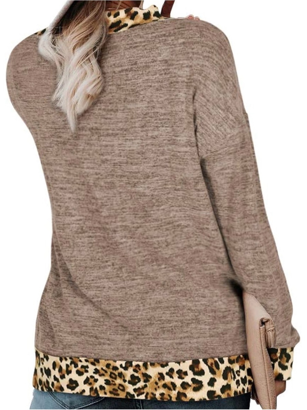 Women's Animal Print Wrap Sweater - Picture 9 of 9